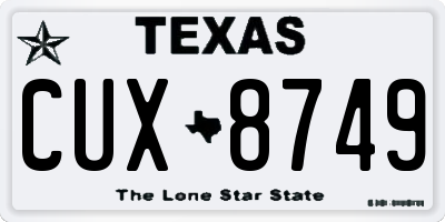 TX license plate CUX8749