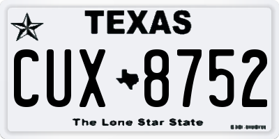 TX license plate CUX8752