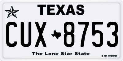 TX license plate CUX8753
