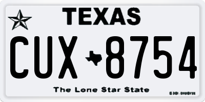 TX license plate CUX8754