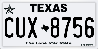 TX license plate CUX8756