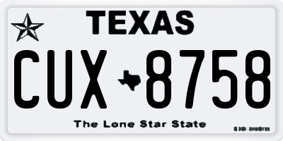 TX license plate CUX8758