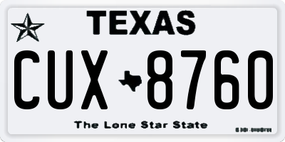 TX license plate CUX8760