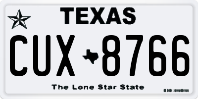 TX license plate CUX8766