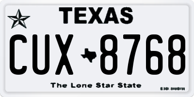 TX license plate CUX8768