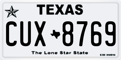 TX license plate CUX8769