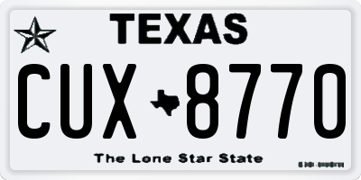 TX license plate CUX8770