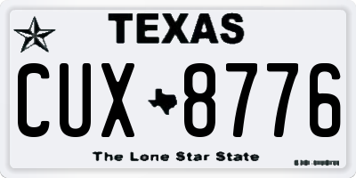 TX license plate CUX8776