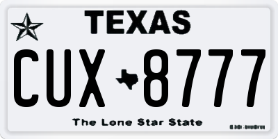 TX license plate CUX8777