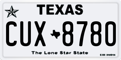 TX license plate CUX8780