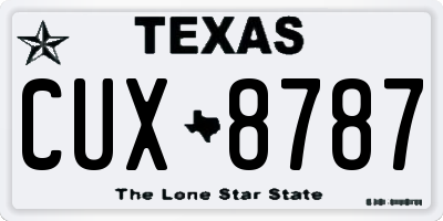 TX license plate CUX8787
