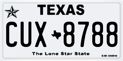 TX license plate CUX8788