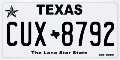 TX license plate CUX8792