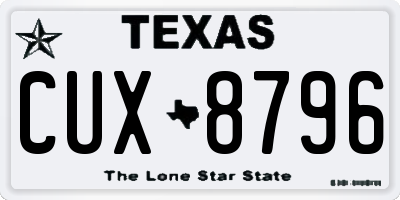 TX license plate CUX8796