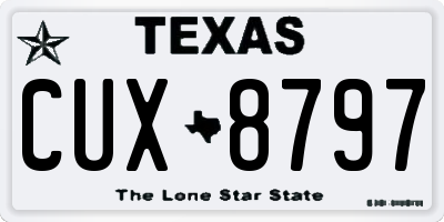 TX license plate CUX8797