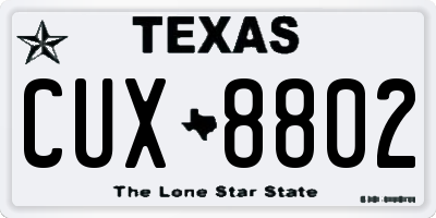 TX license plate CUX8802