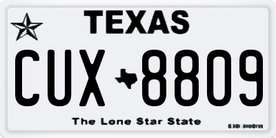 TX license plate CUX8809