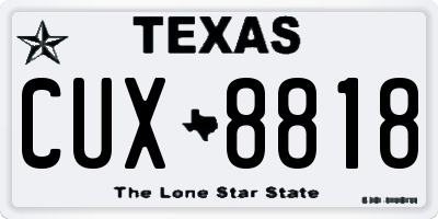 TX license plate CUX8818