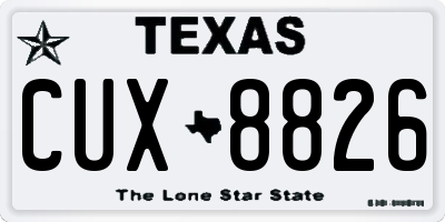 TX license plate CUX8826