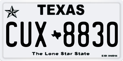 TX license plate CUX8830