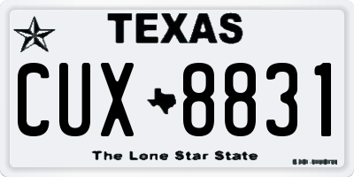TX license plate CUX8831