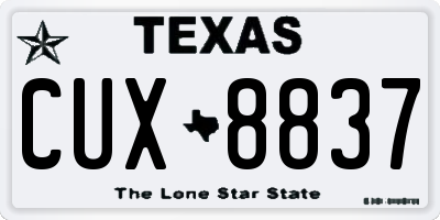 TX license plate CUX8837