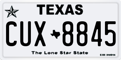 TX license plate CUX8845