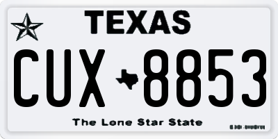 TX license plate CUX8853
