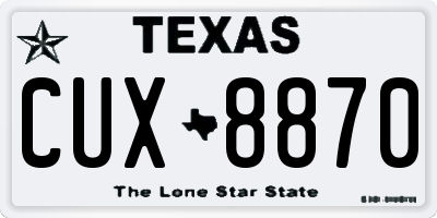 TX license plate CUX8870