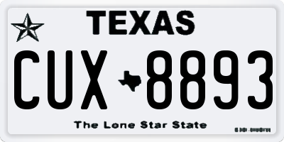 TX license plate CUX8893