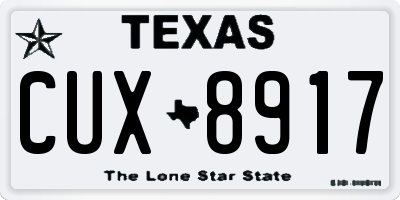 TX license plate CUX8917