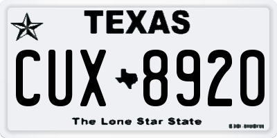 TX license plate CUX8920