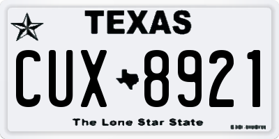 TX license plate CUX8921