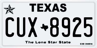 TX license plate CUX8925