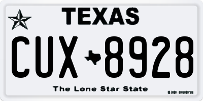 TX license plate CUX8928