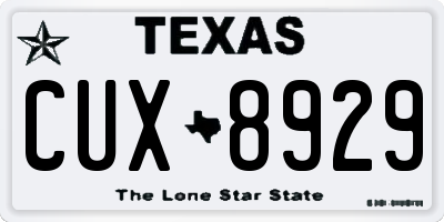 TX license plate CUX8929