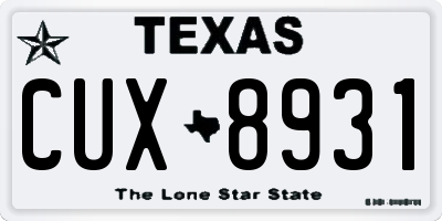 TX license plate CUX8931