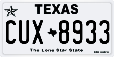 TX license plate CUX8933