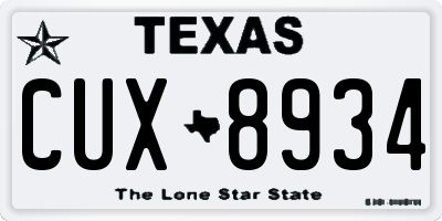 TX license plate CUX8934
