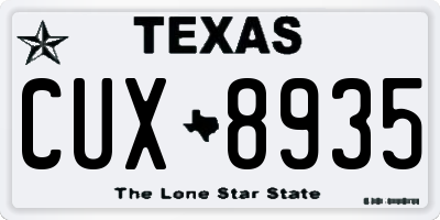 TX license plate CUX8935