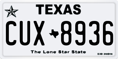 TX license plate CUX8936
