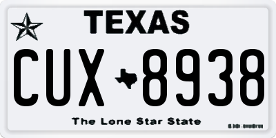 TX license plate CUX8938