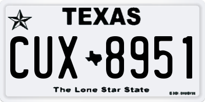 TX license plate CUX8951