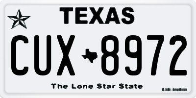 TX license plate CUX8972