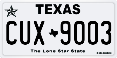 TX license plate CUX9003