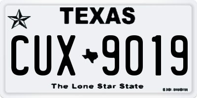 TX license plate CUX9019