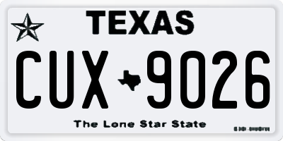 TX license plate CUX9026