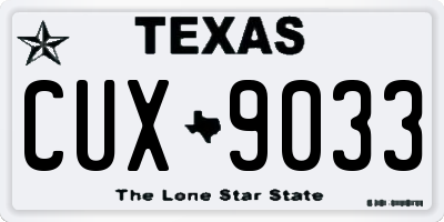 TX license plate CUX9033