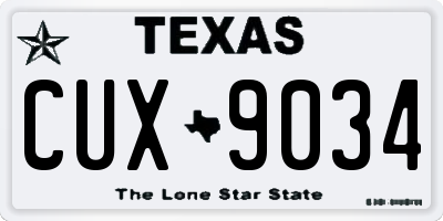 TX license plate CUX9034