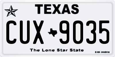 TX license plate CUX9035
